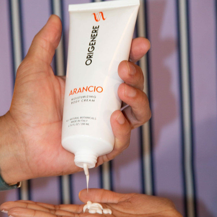 Arancio Moisturizing Body Cream Being Used