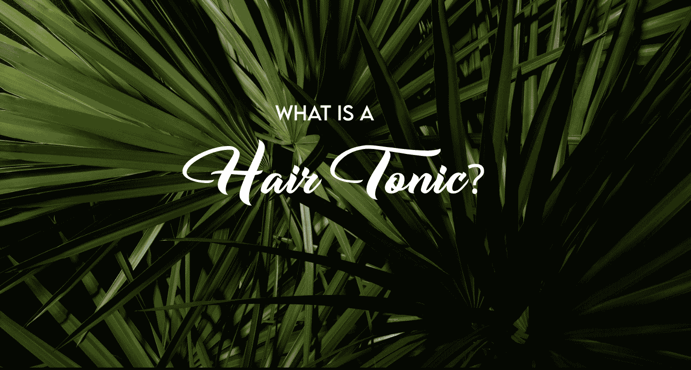 What is Hair Tonic written over saw palmetto leaves