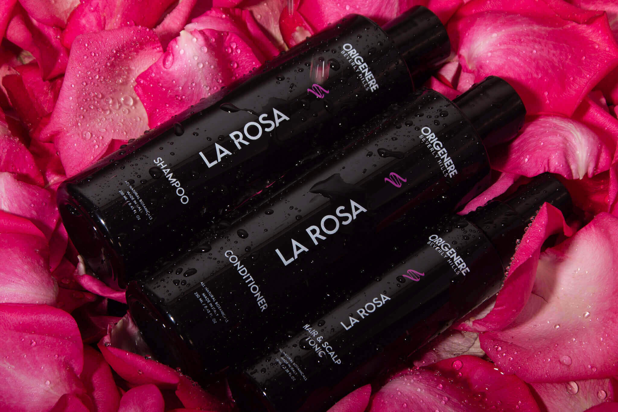 La Rosa shampoo, conditioner and tonic bottles coming soon in 2025