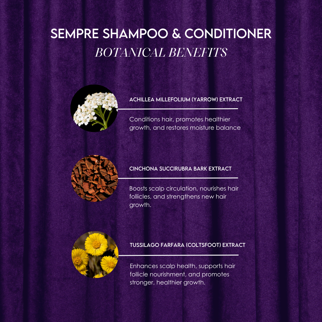 Sempre hair growth shampoo and conditioner botanical benefits